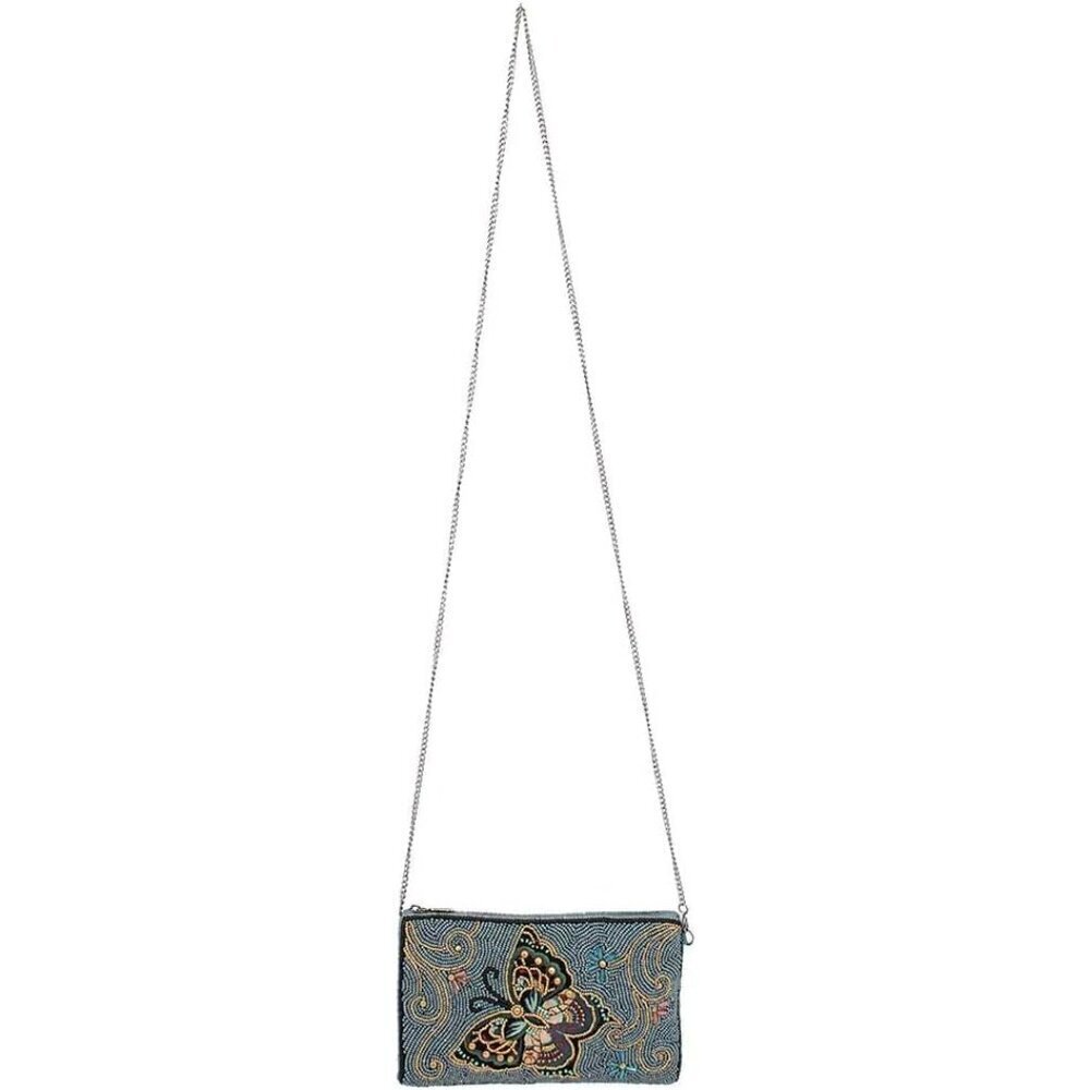 Beaded Butterfly Crossbody Bag Small Evening Purse Cell Phone Holder - Picture 7 of 7